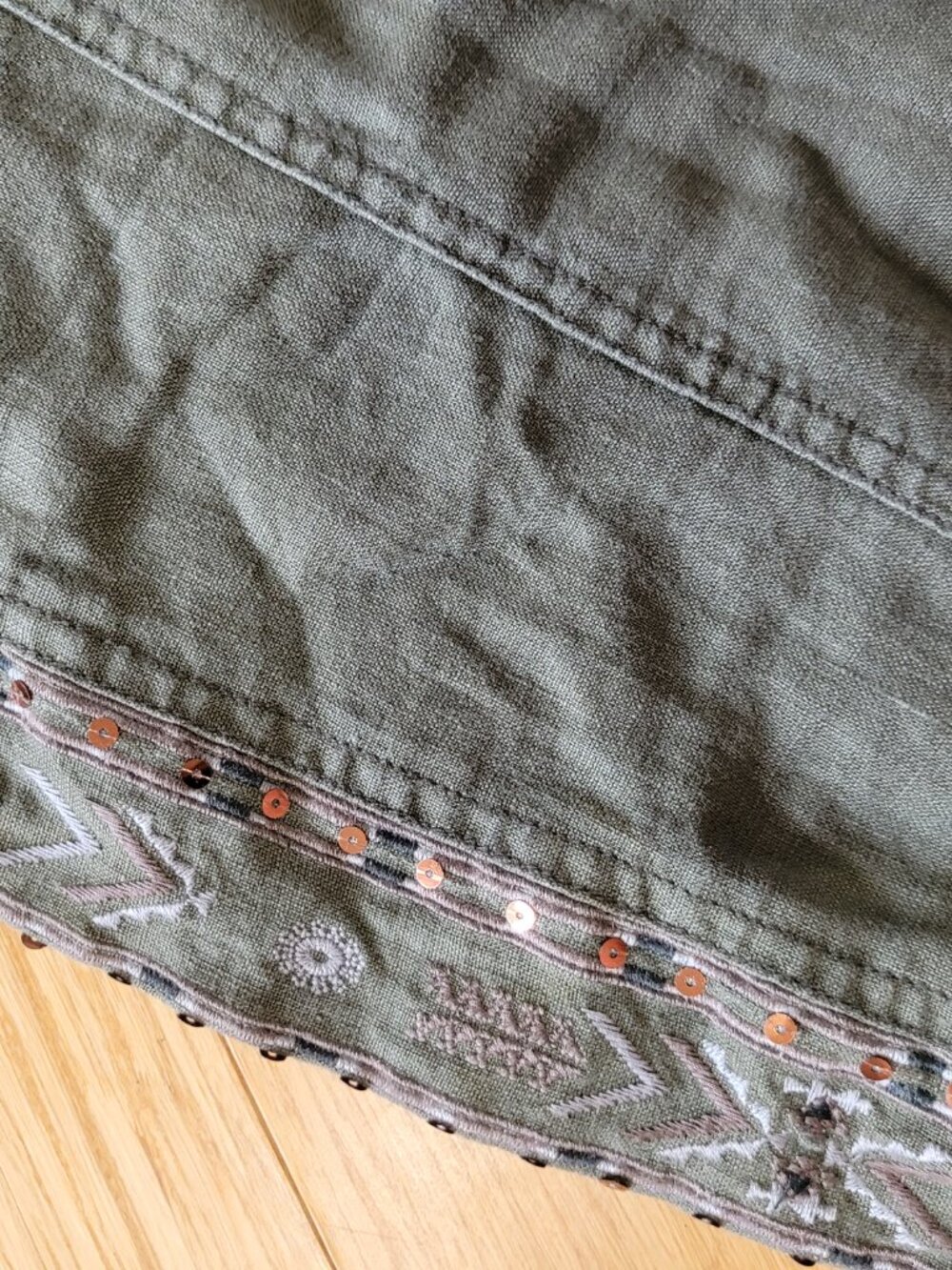 INC Army Green Capris with Side Leg Design